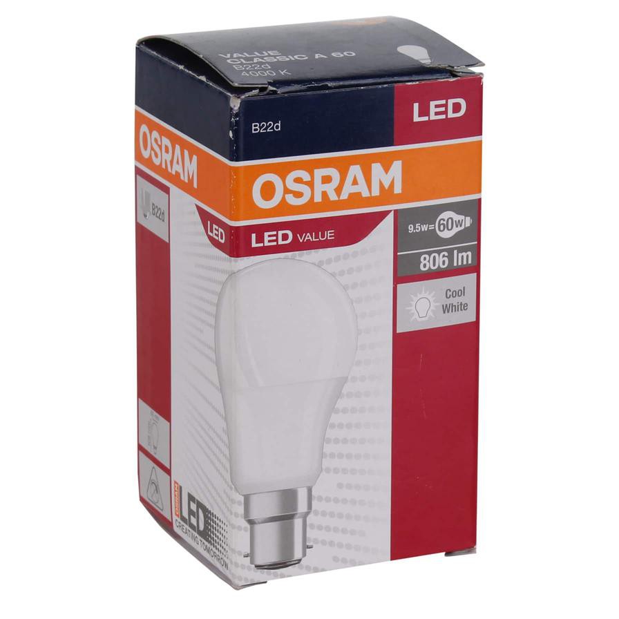 Osram LED Bulb Pack (9.5 W, Frosted Day Light, 3 Pc.)