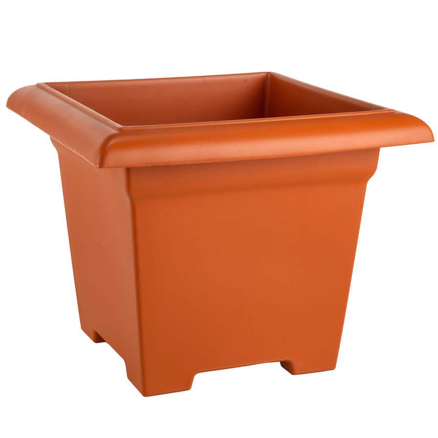 Plastic Square Plant Pot W/Tray (47 x 47 x 38 cm)