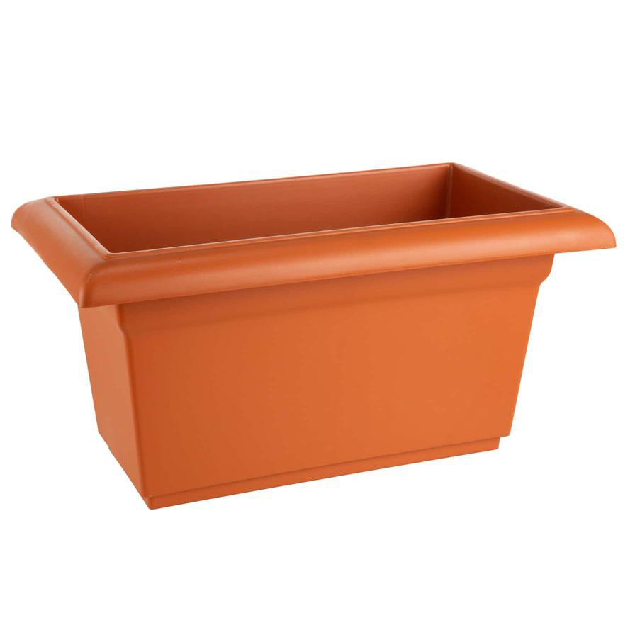 Plastic Rectangle Plant Pot W/Tray (66 x 38 x 34 cm)