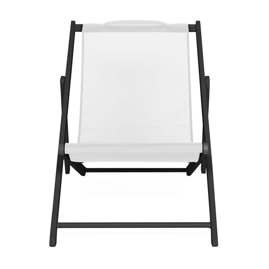 La Chaise Aluminum Outdoor Chair Maiori (140 x 60 x 85 cm, Black & White)