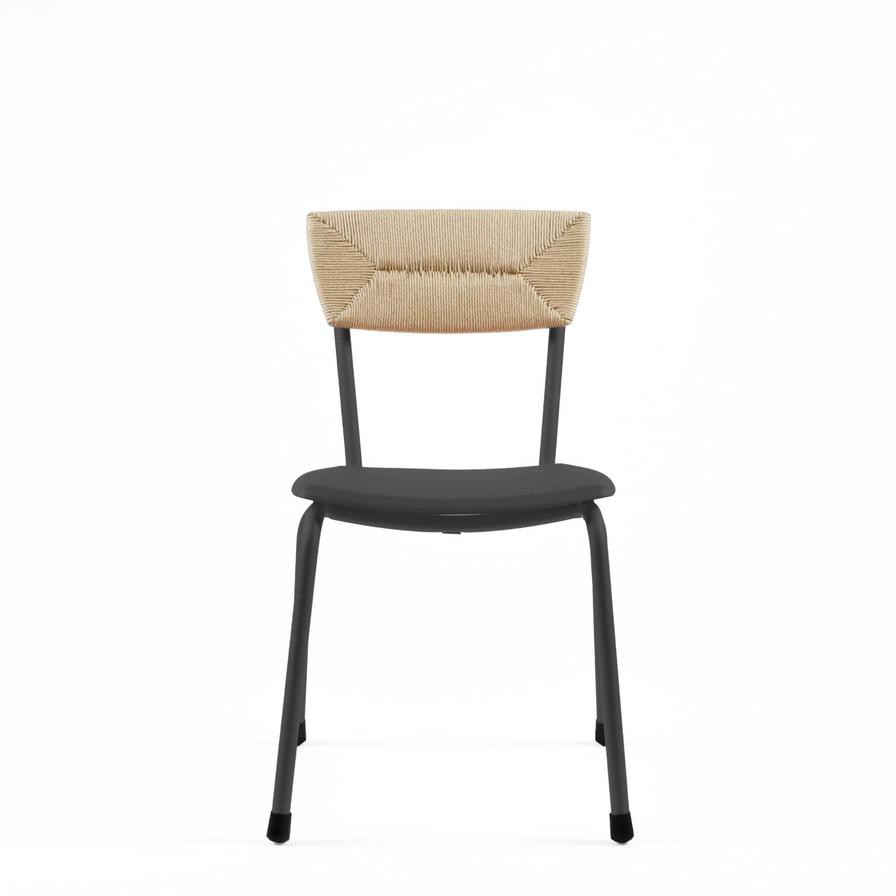 Mica Aluminum & Natural Wicker Dining Armchair Maiori (76.8 x 54 x 77 cm)