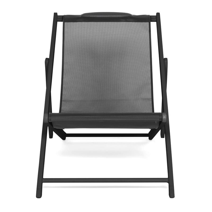 La Chaise Aluminum Outdoor Chair Maiori (140 x 60 x 85 cm, Black)