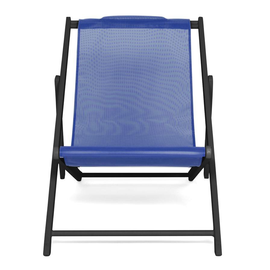 La Chaise Aluminum Outdoor Chair Maiori (140 x 60 x 85 cm, Black & Navy)