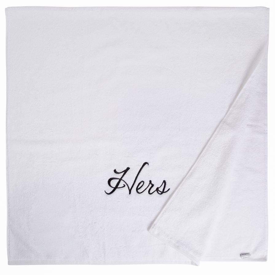 Truebell Her's' Bath Towel (70 x 140 cm,  White)