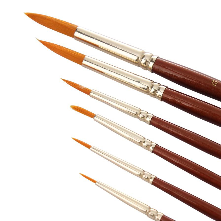 Sapri Series 66 Synthetic Gold Round Paint Brush Set (7 Pc.)