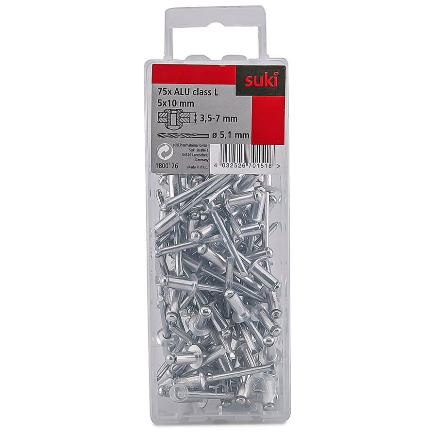 Suki Aluminium Rivets (5 x 10 mm, Pack of 75)