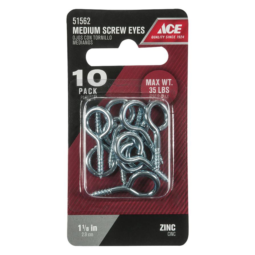 Ace Steel Eye Screws (2.9 cm, 10 Pc.)