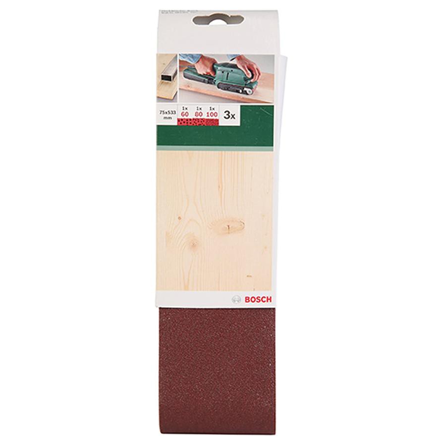 Bosch Sanding Belt (75 x 533 mm, Pack of 3)