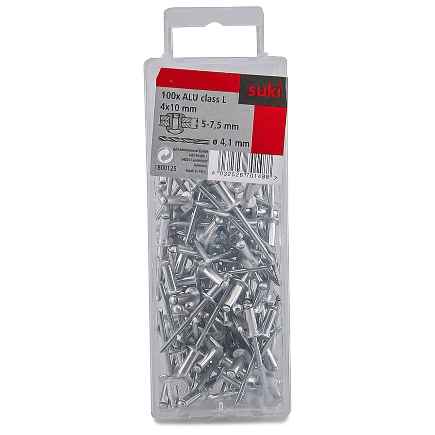 Aluminium Rivets (4 x 10 mm, Pack of 100)