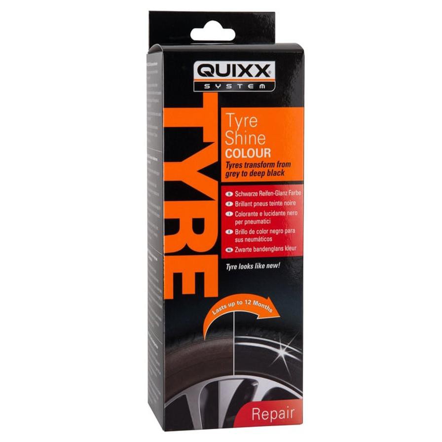 Quixx Tire Shine Color (75 ml, Deep Gloss Black, Pack of 8)