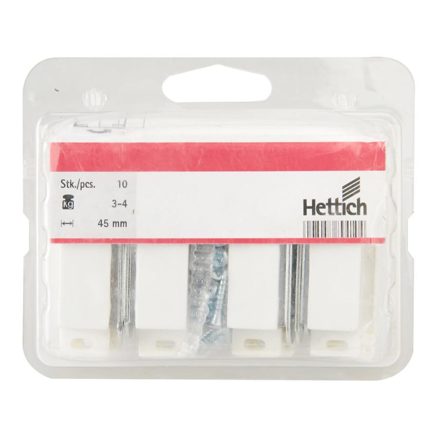 Hettich Plastic Magnetic Catch (45 mm, 10 Pieces)