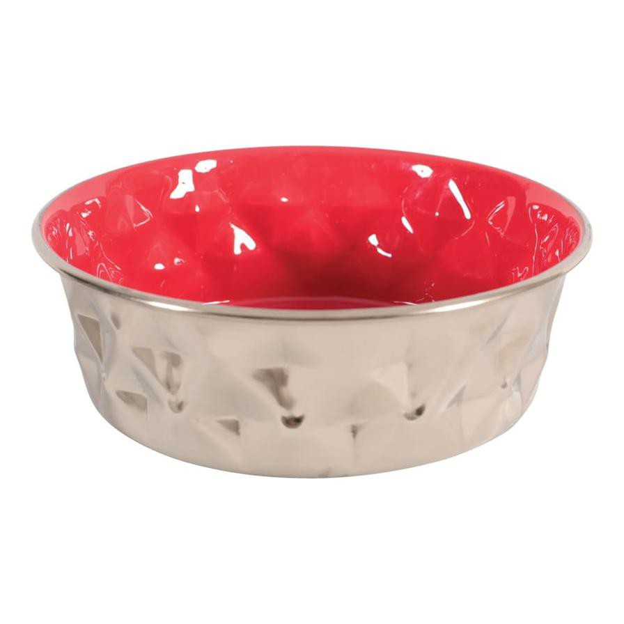 Zolux Stainless Steel Non-Slip Dog Bowl (Red, 1.8 L)