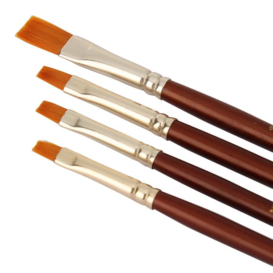 Sapri Series 67 Synthetic Gold Flat Paint Brush Set (4 Pc.)