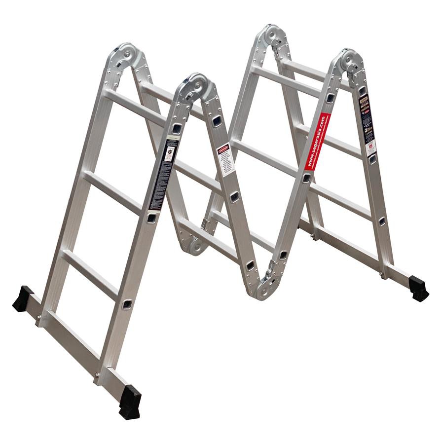 Liberti Multi-Purpose 14-Tier Combination Ladder (2 x 3 + 2 x 4 Tiers, 80 x 202 cm)