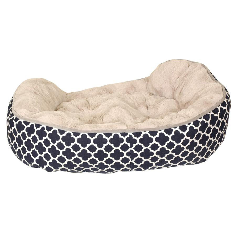 Les Filous Blue Oval Basket Pet Bed (Large, 81 x 60 x 22 cm)