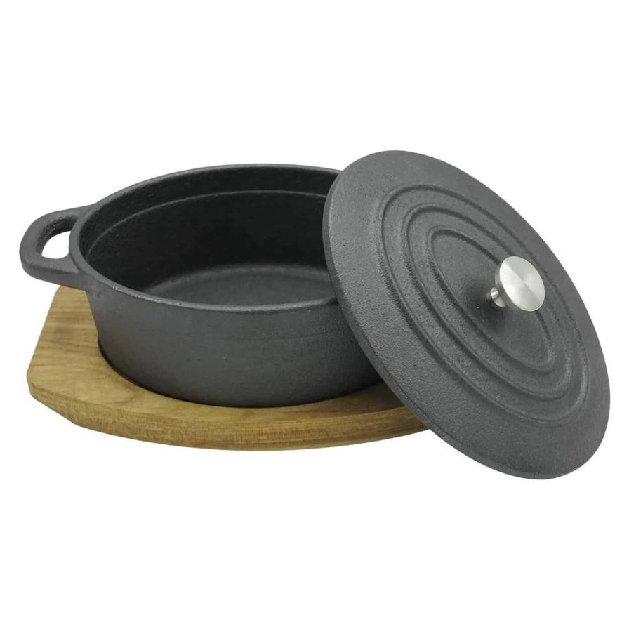 Raj Oval Cast Iron Casserole W/ Lid (13 cm)