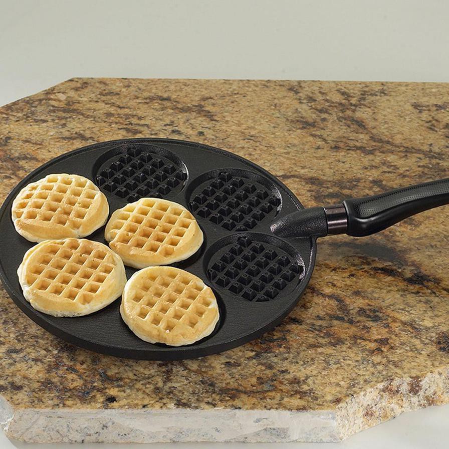 Nordic Silver Dollar Waffle Maker Griddle (8 x 8 x 0.7 cm, Black)