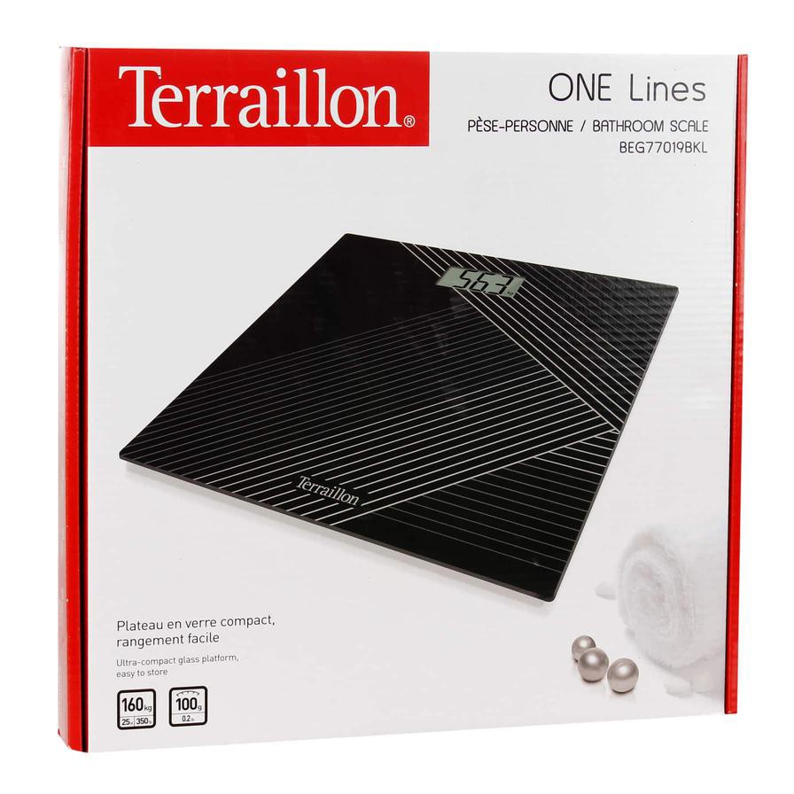 Terraillon Black Abstract Electronic Glass Bathroom Scale (27 x 27 cm)