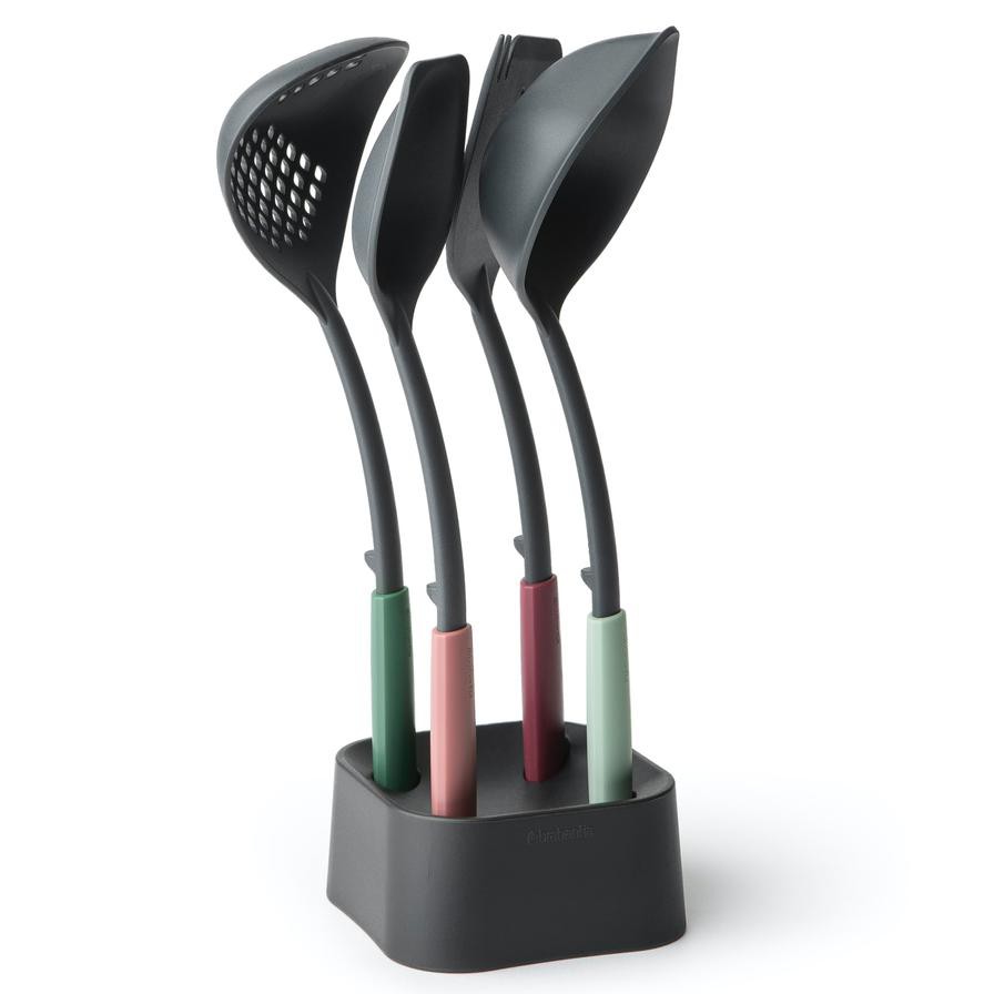 Brabantia Tasty+ Nylon Kitchen Utensils Set W/Stand (4 Pc.)