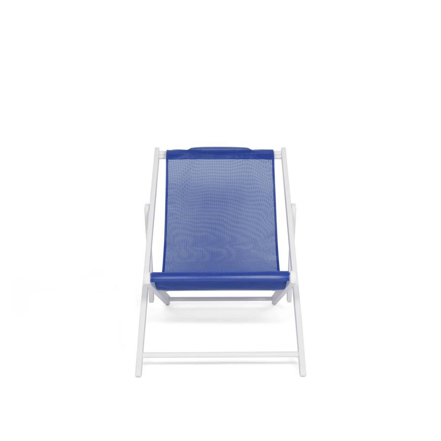 La Chaise Aluminum Outdoor Chair Maiori (140 x 60 x 85 cm, White & Navy)