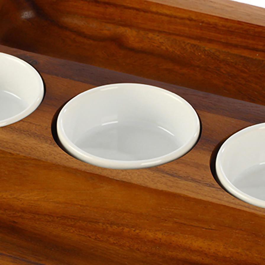 Billi Dual Sided Wooden Chip & Salsa Serving Tray