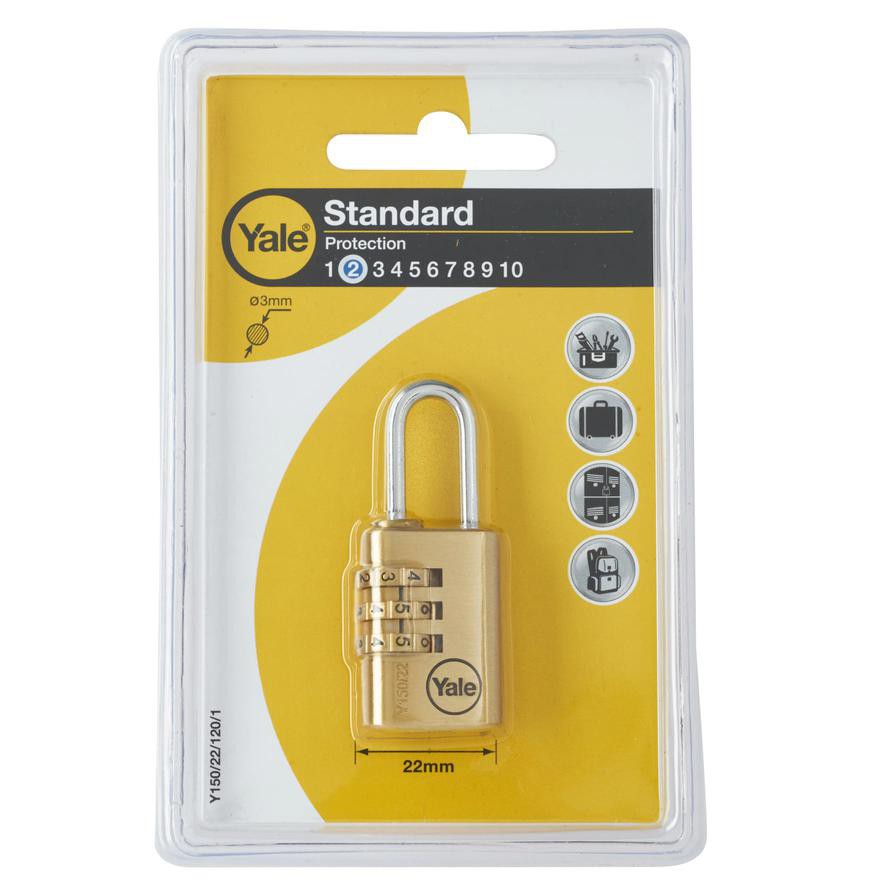 Yale Brass Combination Padlock (2.2 cm)