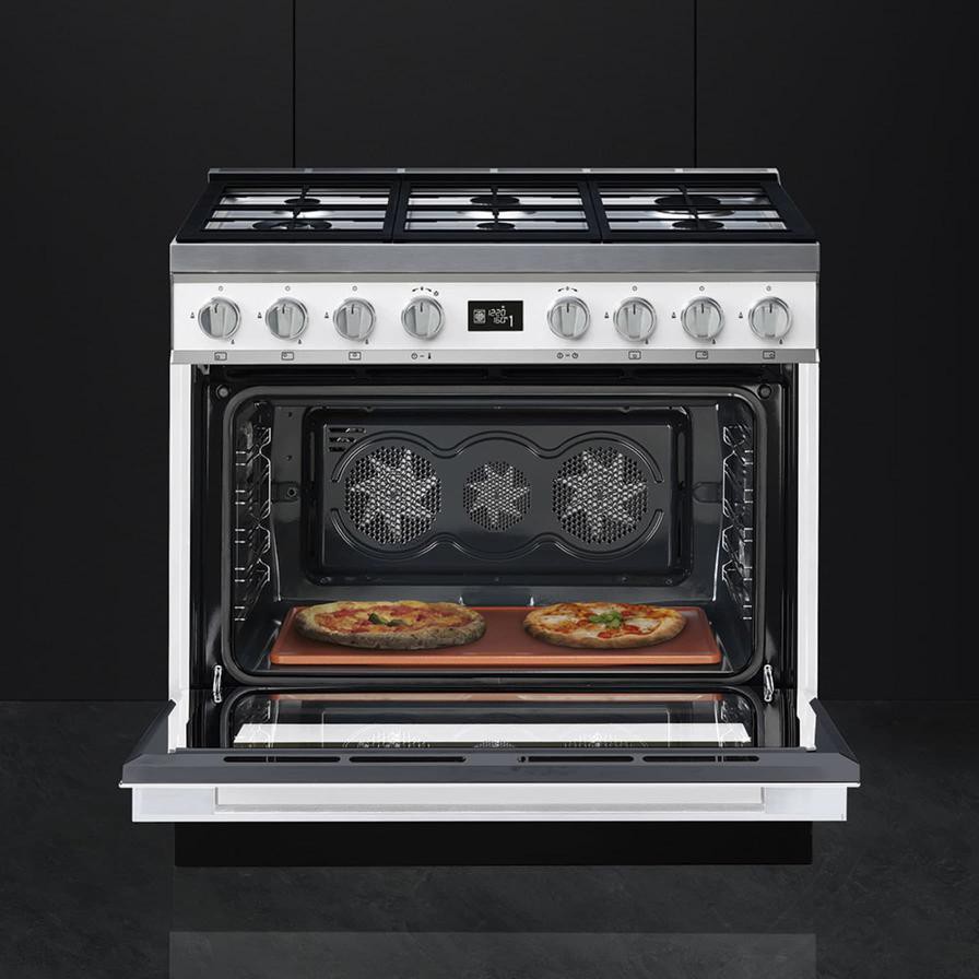 Smeg Freestanding Portofino 6-Burner Gas Cooker, CPF9GMWH (90 x 90 x 60 cm)