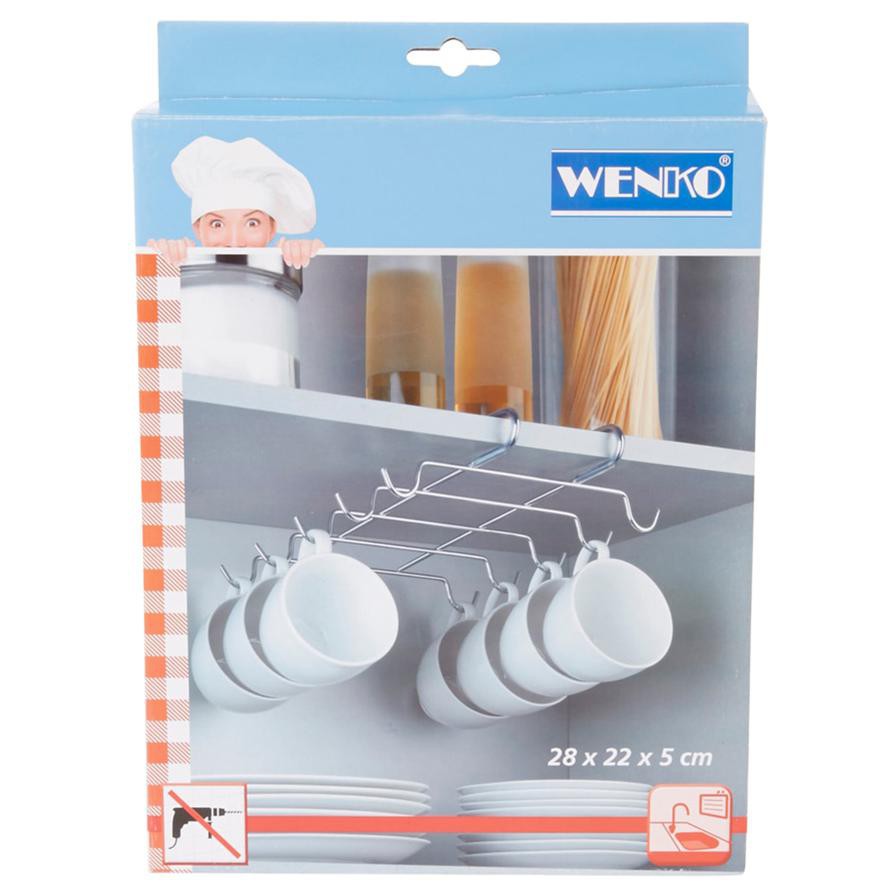 Wenko Cup Holder for Cabinets (28 x 5 x 22 cm, Chrome)