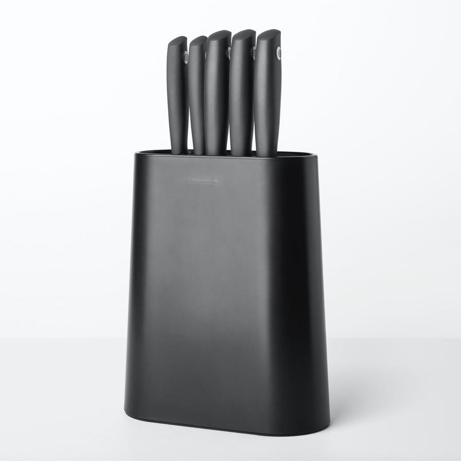 Brabantia Tasty+ Knife Block Plus Knives (8.9 x 18.9 x 33.5 cm)