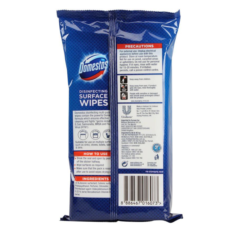 Domestos Antibacterial Toilet Wipes (40 Pc.)