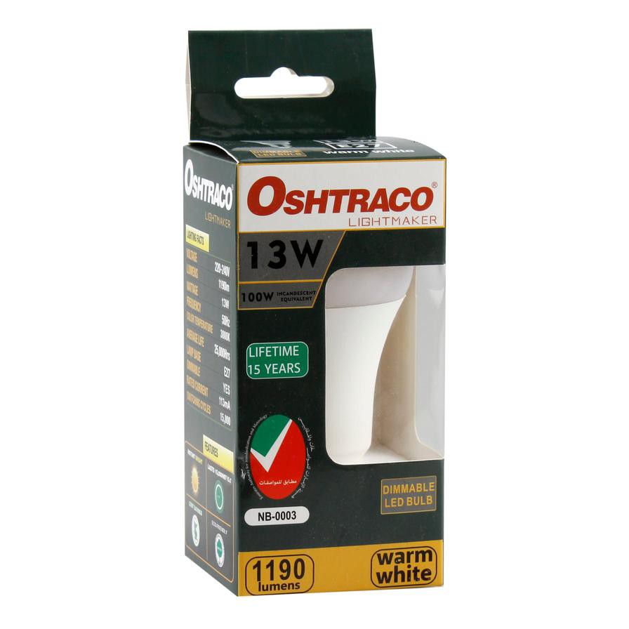 Oshtraco Dimmable LED Bulb (13 W, E27, Warm White)