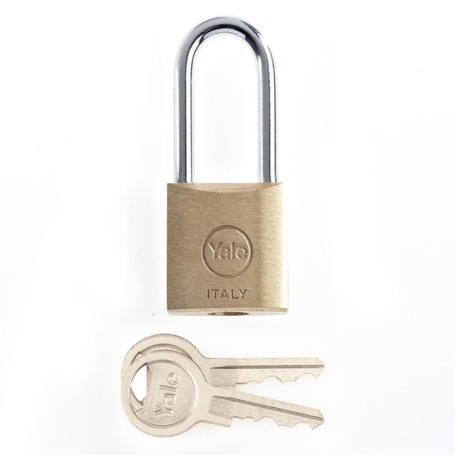 Yale Long Shackle Brass Padlock (2.5 cm)