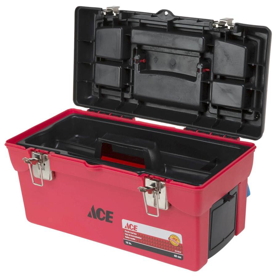 ACE Plastic Tool Box (16 x 35 x 35 cm, Red)