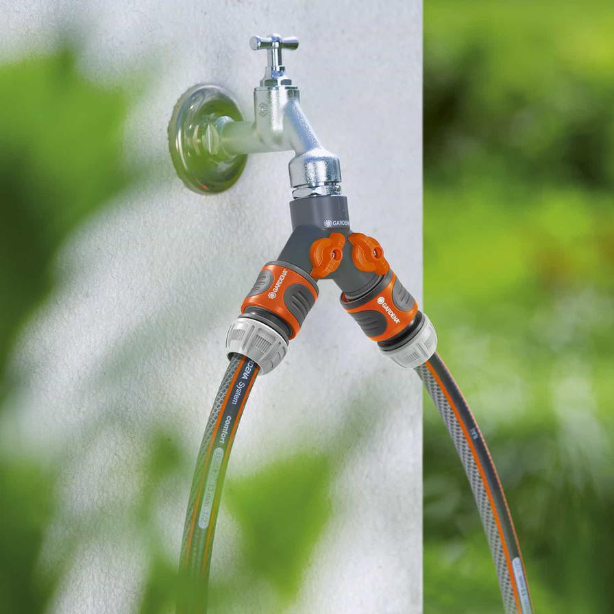 Gardena Twin-Tap Y Connector (86.4 cm, Gray/Orange)