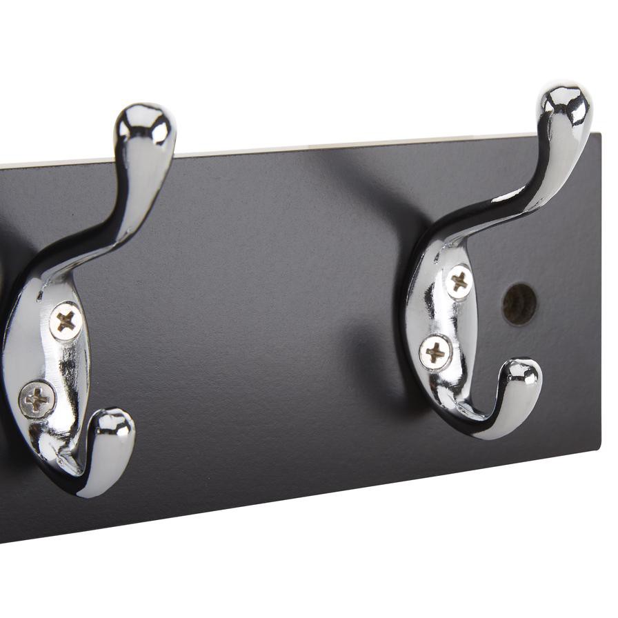 Hettich 5-Hook Wooden Laquered Coat Rack (Black)