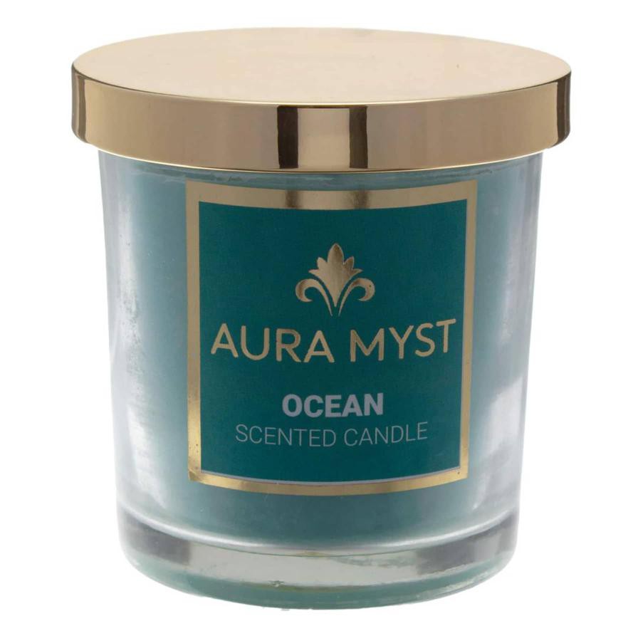 Aura Myst Glass Jar Candle W/Lid (128 g, Ocean)