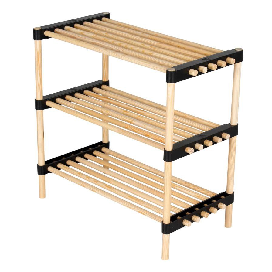 Seowood Bamboo Multi Purpose 3-Tier Modular Shelf (28 x 56 x 52 cm)