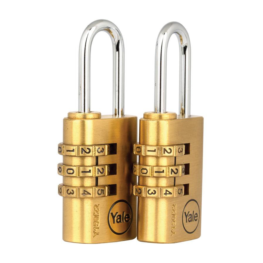 Yale Brass Combination Padlocks (2.2 cm, 2 pcs)