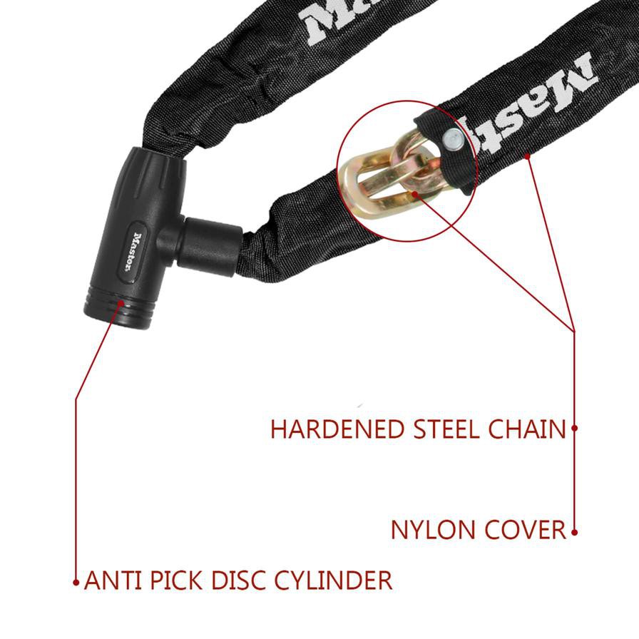 Master Lock Hardened Steel Bike Chain Lock W/Keys (90 x 0.8 cm)