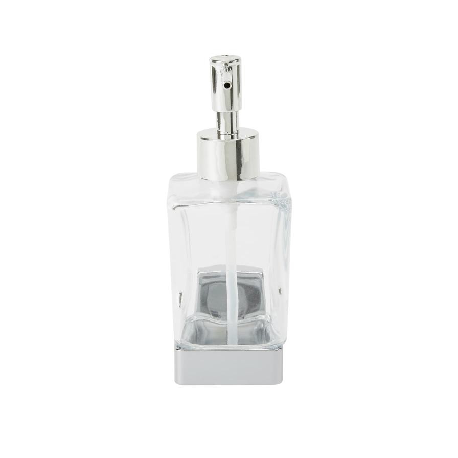 GoodHome Alessano Glass & Steel Wall-Mounted Soap Dispenser (64 x 185 x 95 mm)