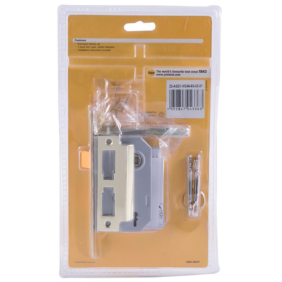 Yale 2 Lever Lock With Handle Set (Brass)