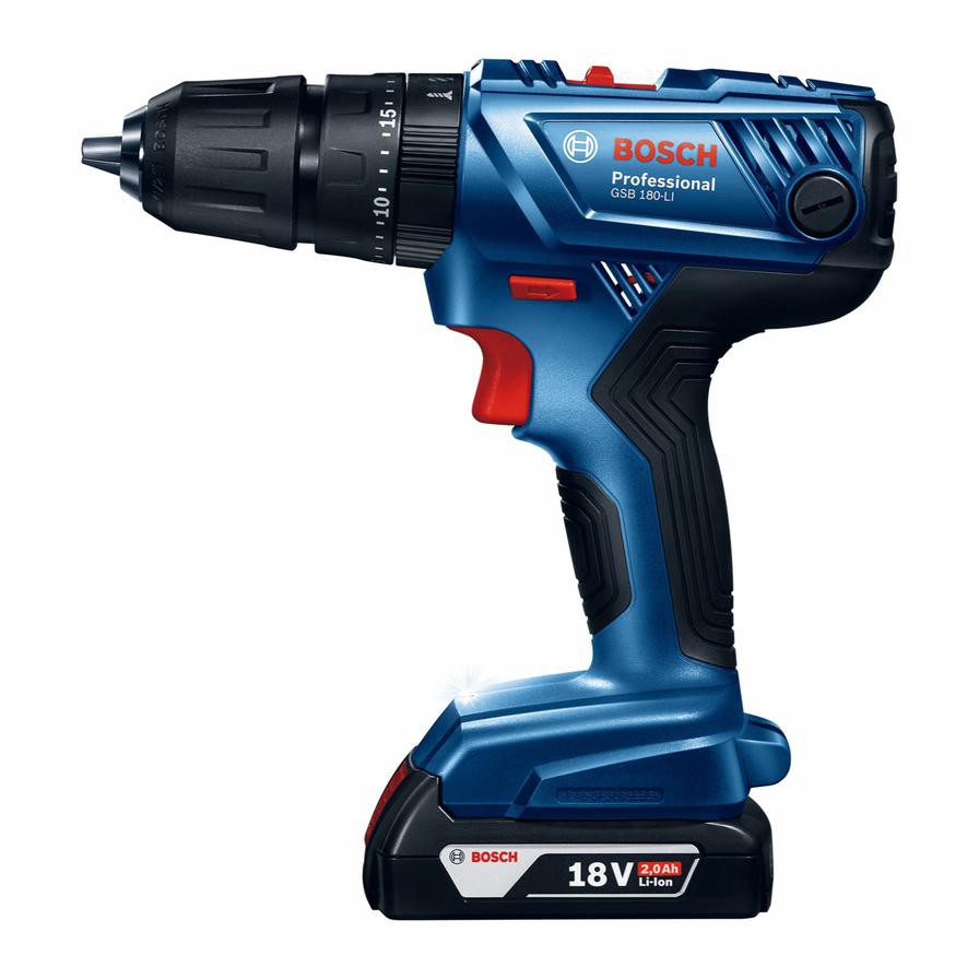 Bosch Professional Cordless Impact Drill, GSB 180-LI (18 V) + Bit Set (7 Pc.)