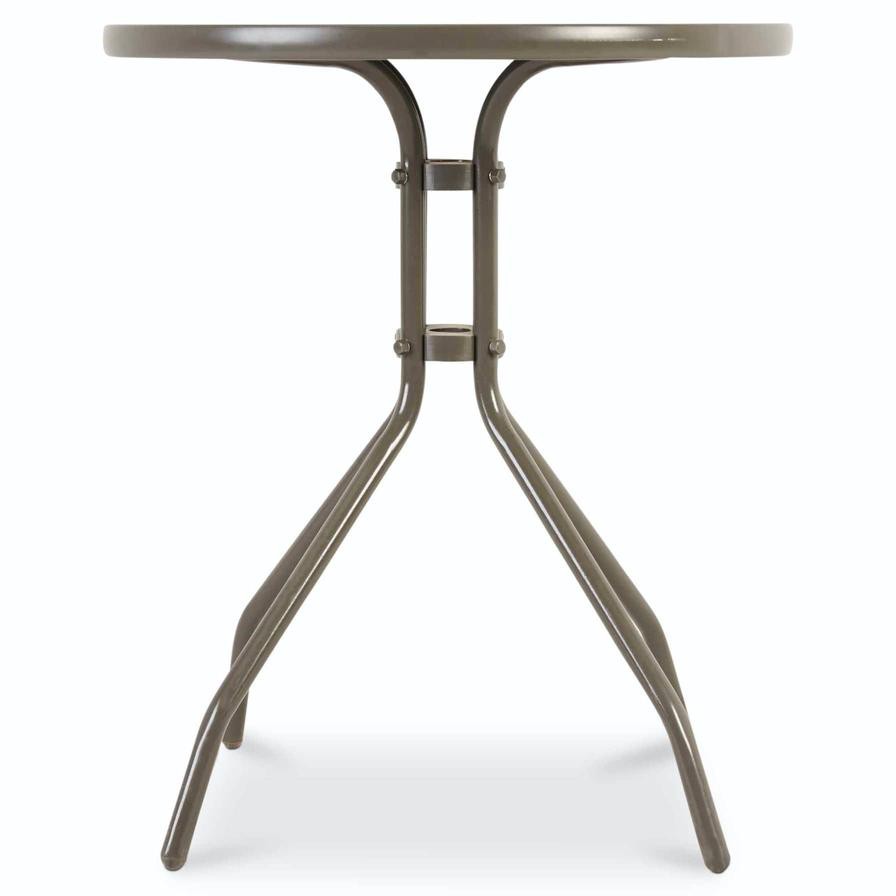 Bari Steel Table W/Glass Top GoodHome (598 x 700 mm)