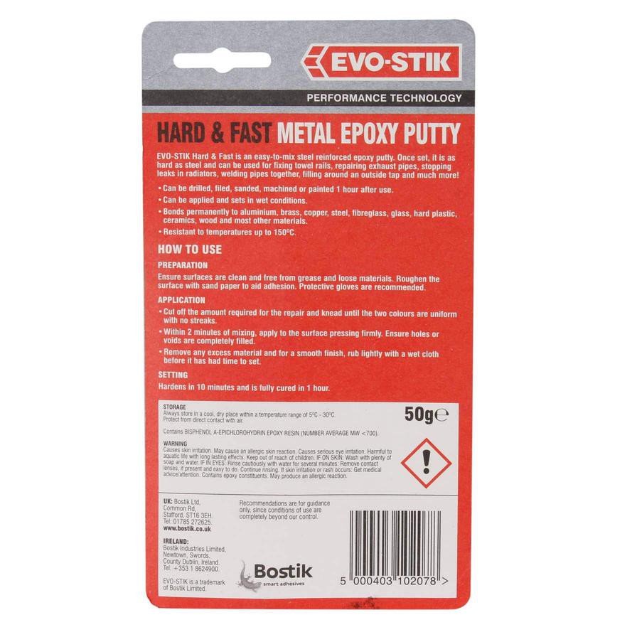 Evo-Stick Hard & Fast Metal Epoxy Putty (50 g)