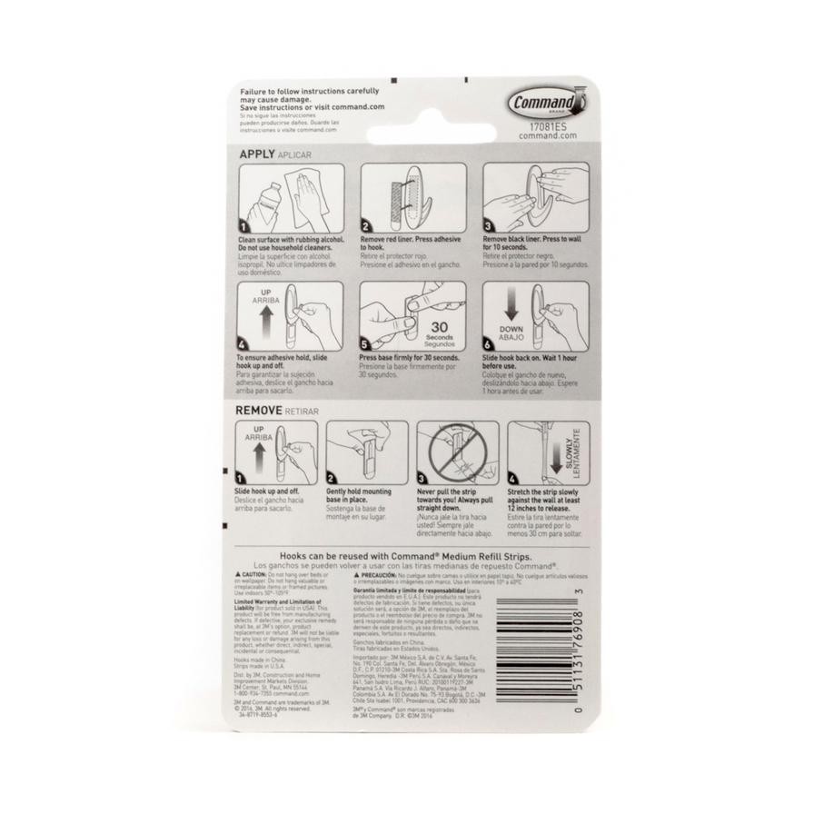 3M Command Designer Hook (Medium, 2 Pc.)