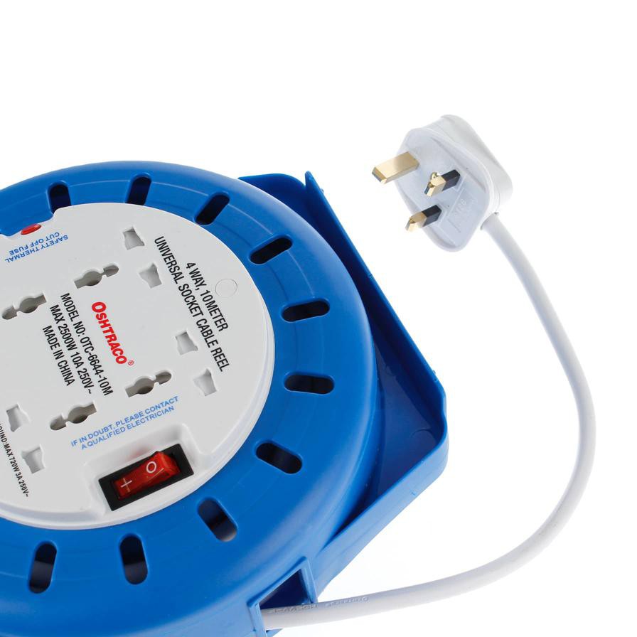 Oshtraco 4-Socket Cassette Extension Reel (10 m)