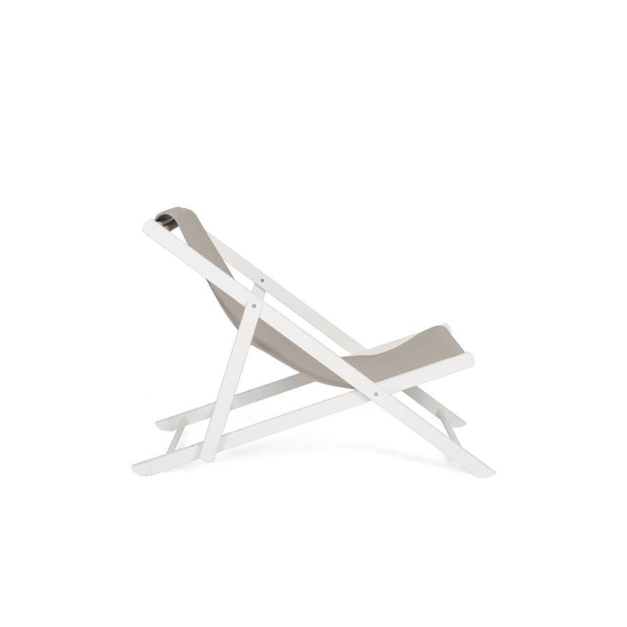 La Chaise Aluminum Outdoor Chair Maiori (140 x 60 x 85 cm, White & Taupe)