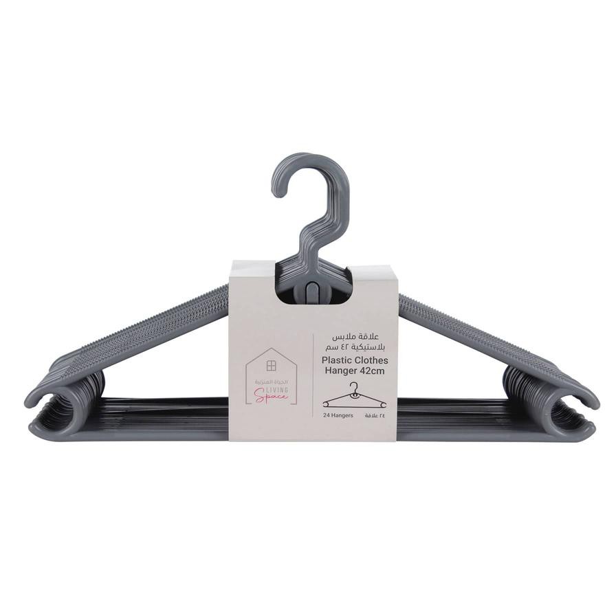 Plastic Hanger W/Hook Pack (42 x 1.5 x 21.5 cm, 24 Pc.)