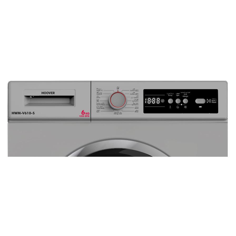 Hoover 6 Kg Freestanding Front Load Washing Machine, HWM-V610-S (1000 rpm)