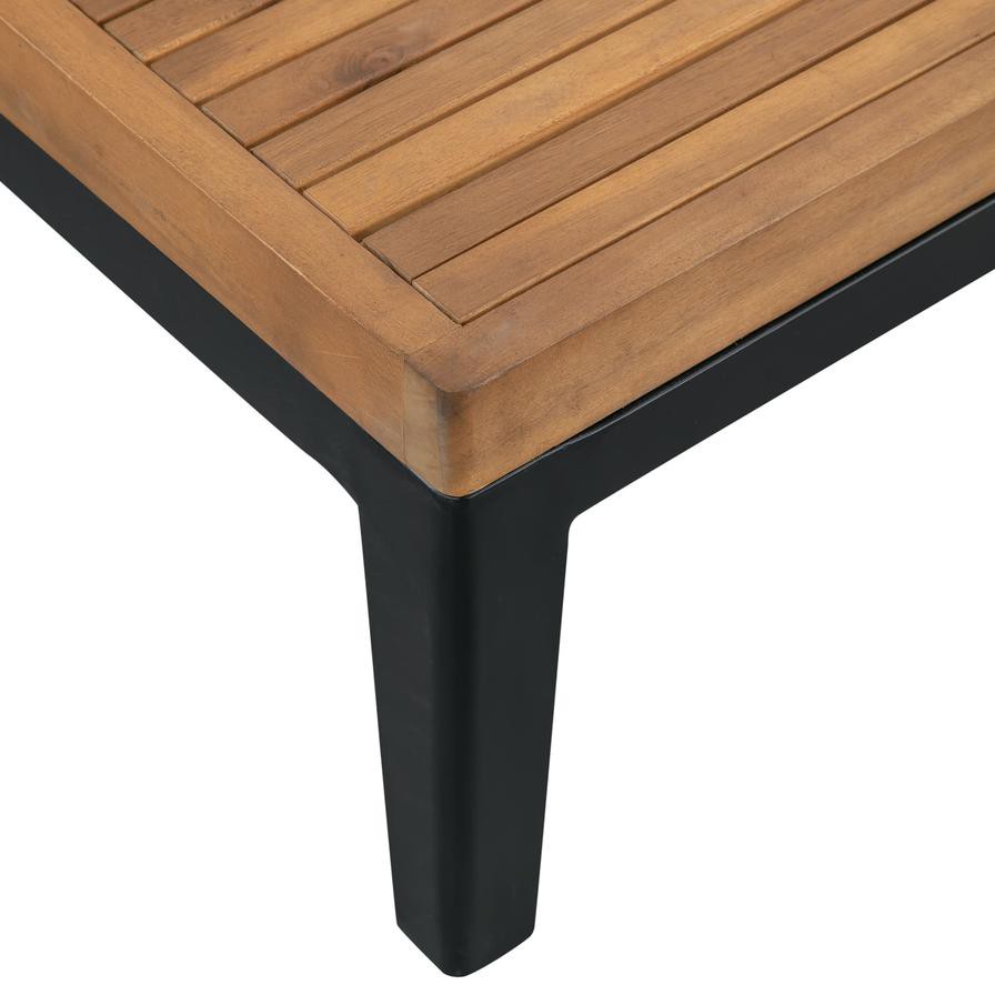 Aruba Deluxe Aluminum Coffee Table W/Wooden Top Generic (100 x 100 x 33 cm)